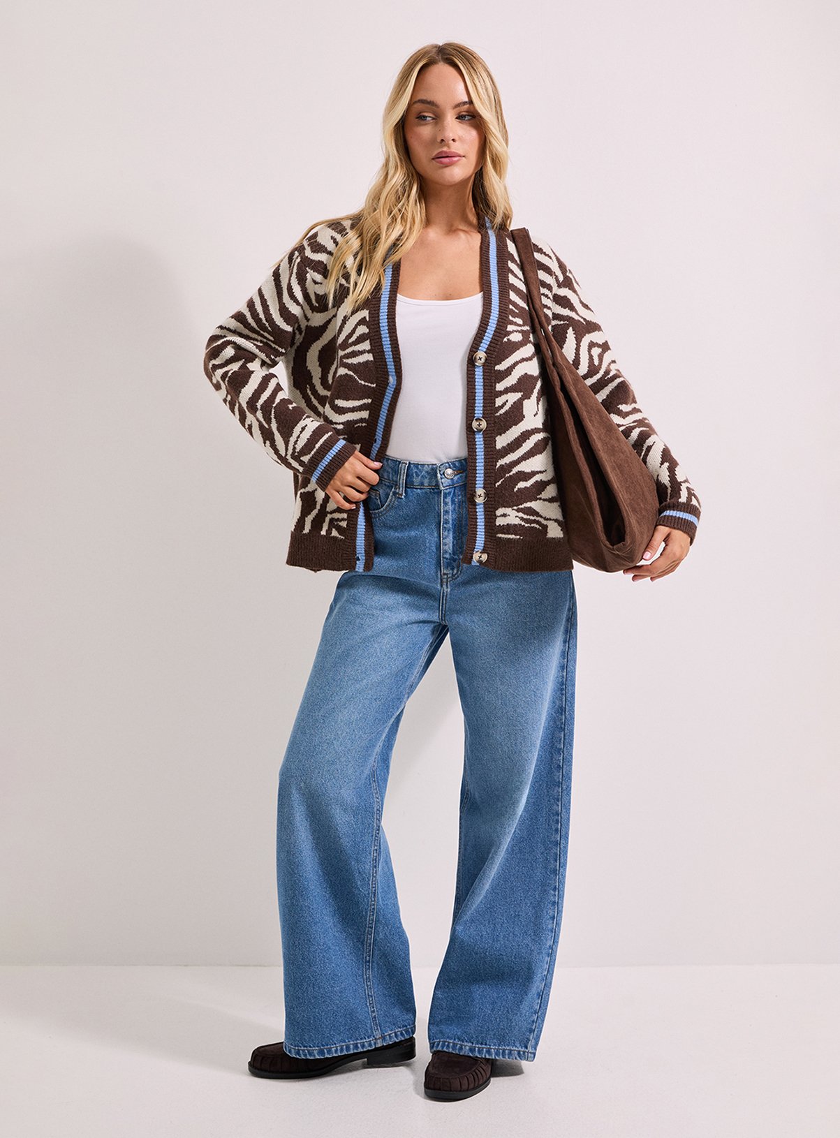 DOROTHY PERKINS Animal Knitted Cardigan XL - Image 2 thumbnail